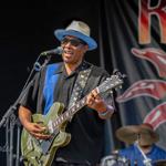 Willie J Laws Band trio at Ward's Farm in Sharon MA