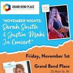 November Nights: Sarah Smith & Justin Maki In Concert / GRAND BEND, ON