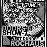 **PUNK OUT WEDENSDAY** feat. Counterpunch, The Brokedowns, Bad Planning, Chicken Happens, & Binx