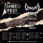 SHREDFEST 2025 Obscura Atheist Band Origin Decrepit Birth Fractal Universe