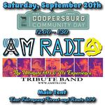 Join AM Radio Tribute Band on Saturday, September 21, 2024, for a day of food and fun at this year’s Coopersburg Community Day from 12 to 1:30. FREE Admission  •  FREE Entertainment  •  FREE Parking