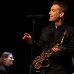 Saxophonist Daniel Bennett conducts the Cairn University Jazz Ensemble