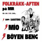 Böyen Beng presenterer FOLKRÅKK-aften på MIR: MÍO + Böyen Beng // supp: Sarstens