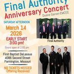 Final Authority Anniversary Concert with The Inspirations