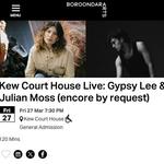 Kew Court House Live: Gypsy Lee & Julian Moss