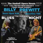 Blues Night at the Haskell with Chicago Blues Guitarist Billy Prewitt, Chris Henderson and Tod Pronto