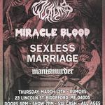 Qualms, Miracle Blood, Sexless Marriage, and manismurder at Rumors