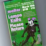 Ragbagalia Fund Raiser w/[melter], Lemon Knife, Please Return