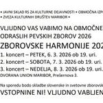 ZBOROVSKE HARMONIJE 2026 - Območne revije odraslih pevskih zborov