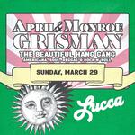 SUN 3/29 April & Monroe Grisman - The Beautiful Hang Gang at Lucca Beer Garden Benicia