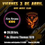 AIRE ARCANO KIDS y GENERATION ROCK en Gier Music Club