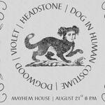 VIOLET, DOGWOOD, DOG IN HUMAN COSTUME, HEADSTONE