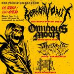 DTE: GORGON VOMIT / OMINOUS MOON / SAWTICIDE / PRIEST STRANGLER