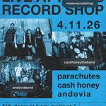 Parachutes, Cash Honey, Andovia at Moe's Record Shop, Gainesville