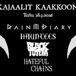 Kajaalit Kaakkoon! Rain Diary, Hauntees, Black Totem, Hateful Chains