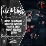 Picnic de bandas de pizzas del perro negro