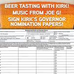 Beer Tasting with Kirk & Live Music with joe g. 