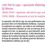 On fait le rap (musico-conférence avec DJ MENAS) 