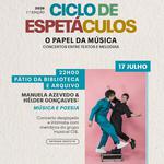 "Música e Poesia", com Manuela Azevedo e Hélder Gonçalves