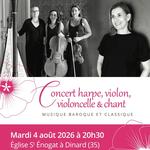 Concert harpe violon violoncelle et chanteuse