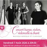 Concert harpe violon violoncelle et chanteuse