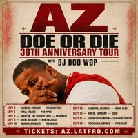Affiche AZ Live in Ghent, Belgium w/ DJ Doo Wop "Doe or Die 30th Anniversary Tour"