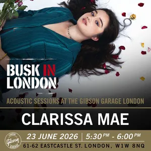 Flyer for Clarissa Mae at The Gibson Garage in London.